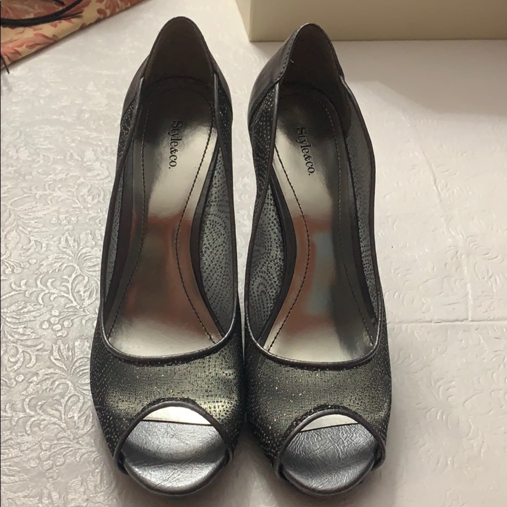 Silver Style &Co Heels